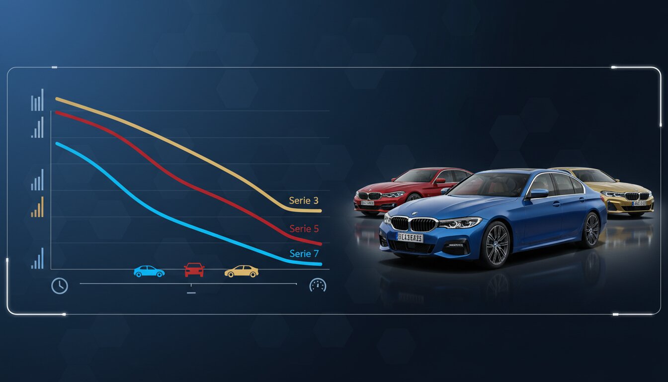 Gráfico comparativo depreciación BMW Serie 3, Serie 5 y Serie 7
