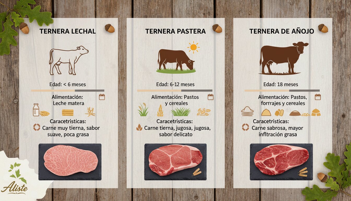 Tabla comparativa de tipos de Ternera de Aliste