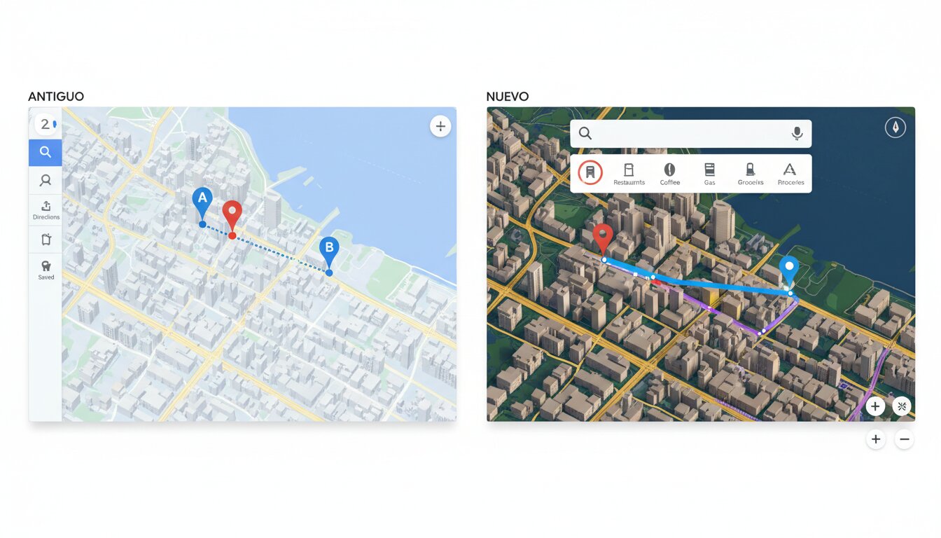 Tabla comparativa funciones Google Maps versiones